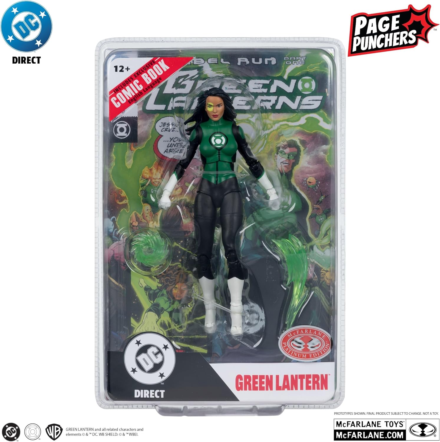 Mcfarlane DC Direct Figure with Comic : Green Lanterns 48 - Jessica Cruz Chase 7 Pouces