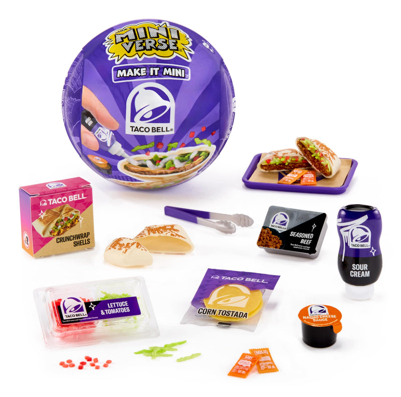MGA's Miniverse Make It Mini Taco Bell Series 1 - Mini Verzamelobjecten, DIY, Hars Speelset, Replica Voedsel, Niet Eetbaar, voor Verzamelaars & Kinderen vanaf 8 jaar