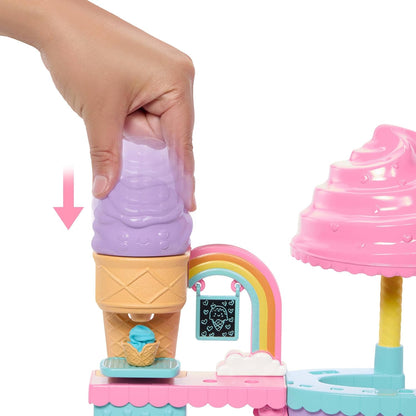 Barbie Club Chelsea Ice Cream Shop Playset with Chelsea Doll, 2 Dough Colors, and Accessories, JMJ42
