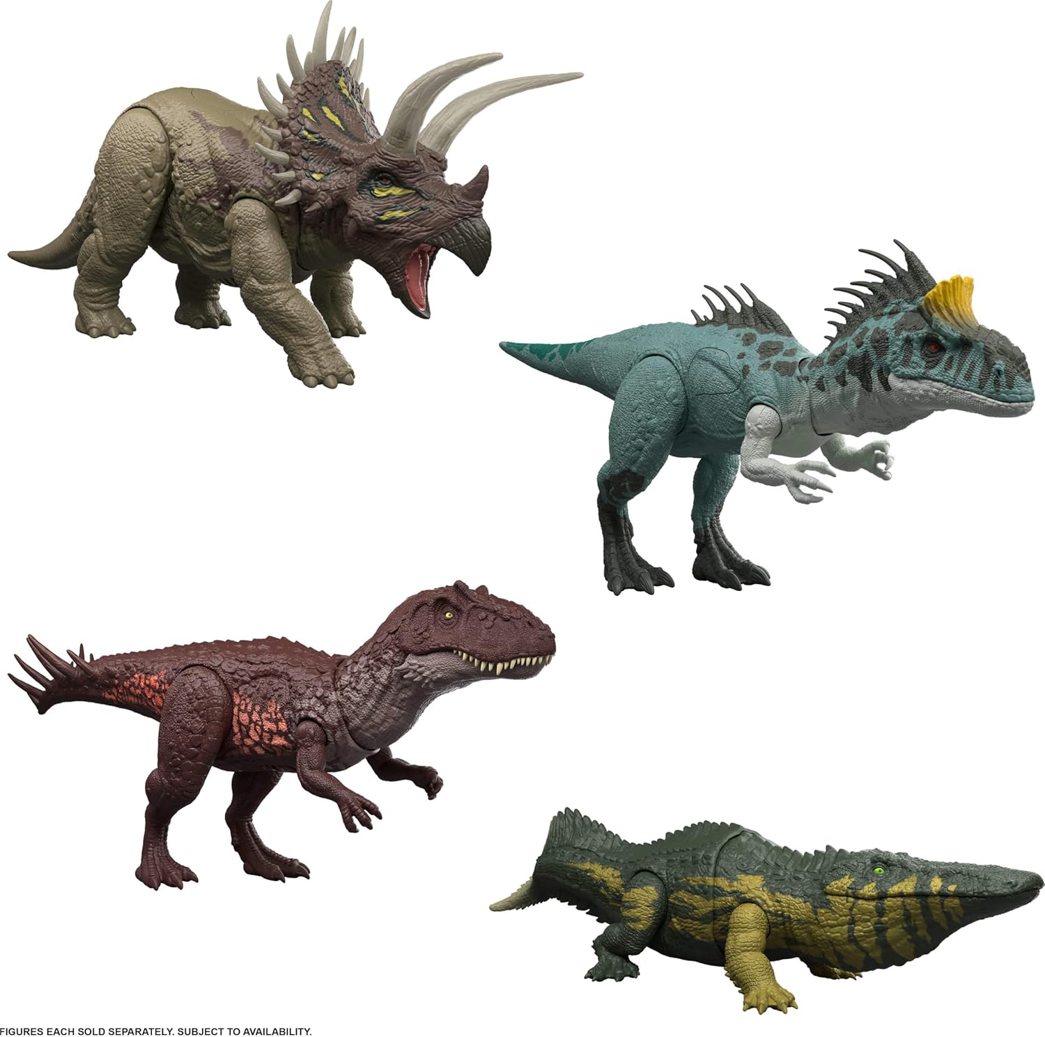 Mattel Jurassic World Wild Roar Stomatosuchus Dinosaur Action Figure Toy, Sounds & Attack & Lights, Scan Code for Digital Play, JKL82