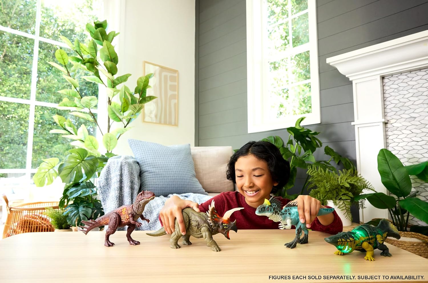 Mattel Jurassic World Wild Roar Stomatosuchus Dinosaur Action Figure Toy, Sounds & Attack & Lights, Scan Code for Digital Play, JKL82