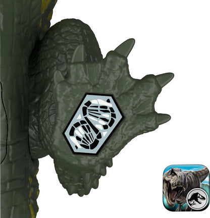 Mattel Jurassic World Wild Roar Stomatosuchus Dinosaur Action Figure Toy, Sounds & Attack & Lights, Scan Code for Digital Play, JKL82