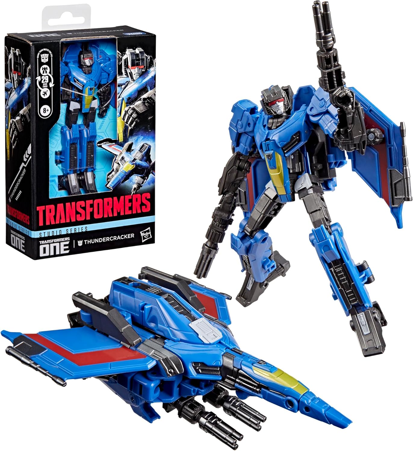 Transformers Studio Series ONE Thundercracker, verwandelbare Deluxe-Klasse Action-Figur (13 cm), Roboter-Spielzeug ab 8 Jahren