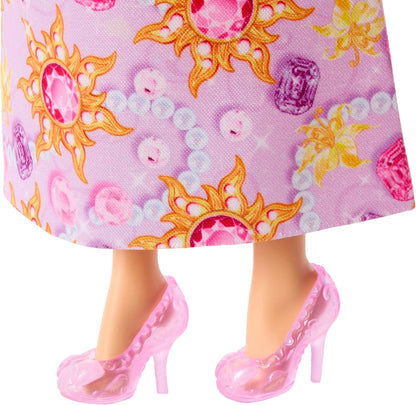 Mattel Disney Princess Rapunzel Fashion Doll & Accessories with 8 Surprises, Including Heart Gem Box, Ring for Child & 9 Play Pieces, Inspired by Movie, JLK28
