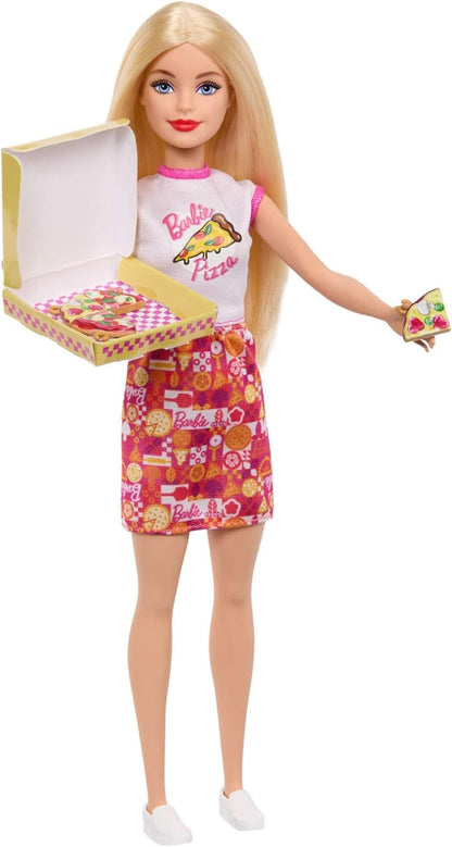 Barbie Pizza Shop Playset with Blonde Doll & 25 Accessories Including Dough, Pizza Toppings, and more, JMK21