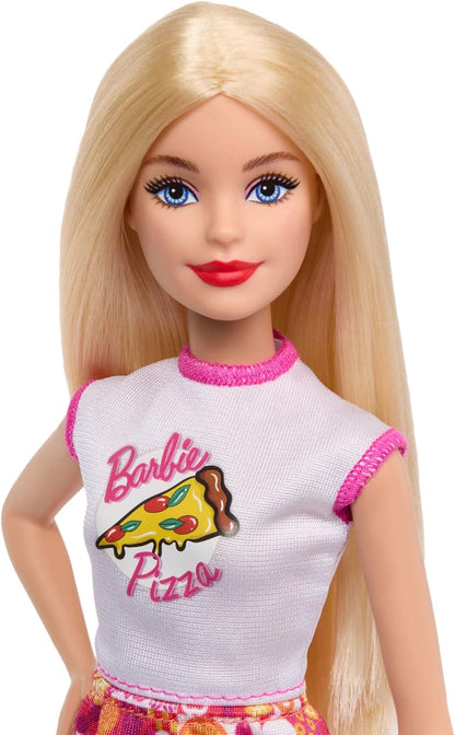 Barbie Pizza Shop Playset with Blonde Doll & 25 Accessories Including Dough, Pizza Toppings, and more, JMK21