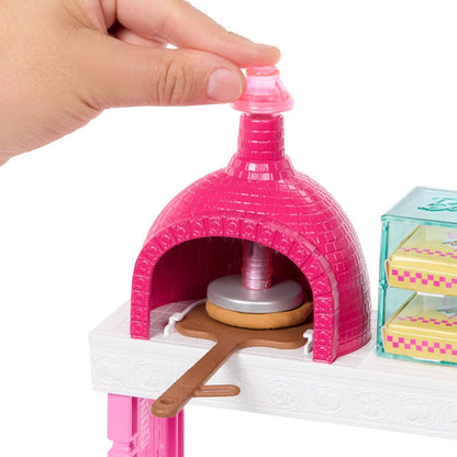 Barbie Pizza Shop Playset with Blonde Doll & 25 Accessories Including Dough, Pizza Toppings, and more, JMK21
