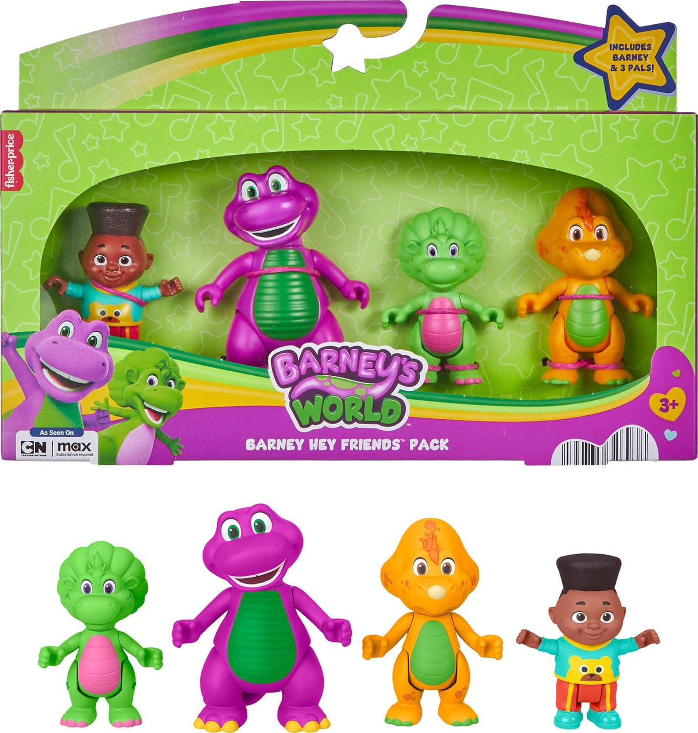 Barney Figura giocattolo Confezione da 4 figure di amici per bambini dai 3 anni in poi