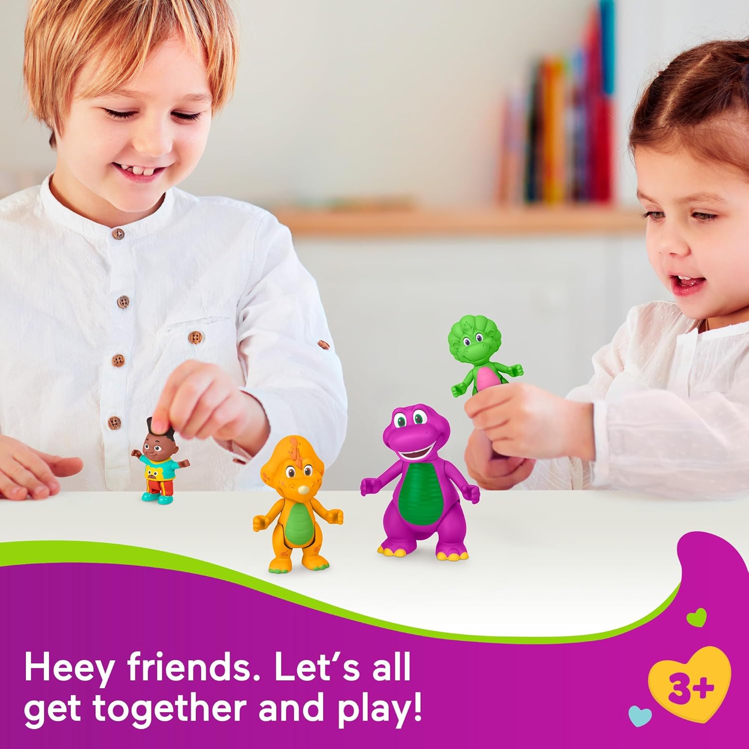 Barney Figura giocattolo Confezione da 4 figure di amici per bambini dai 3 anni in poi