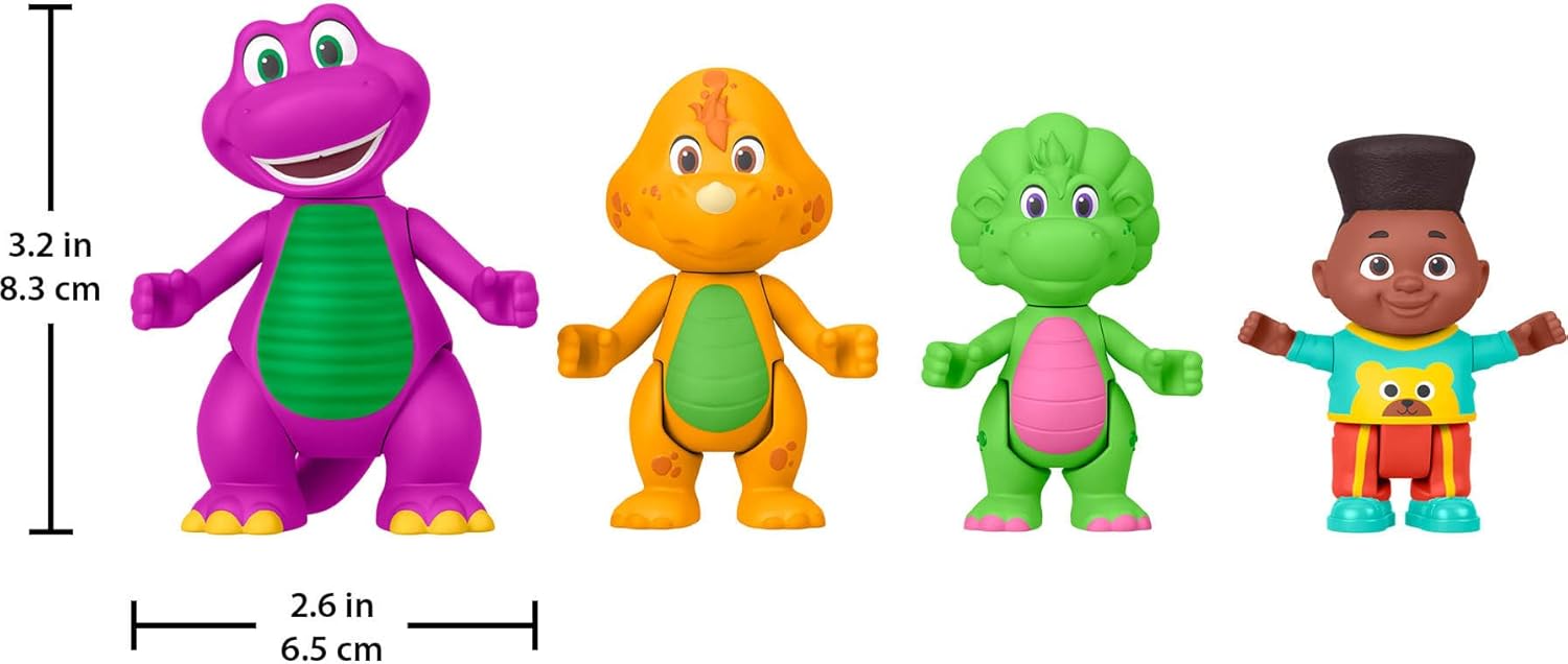 Barney Figura giocattolo Confezione da 4 figure di amici per bambini dai 3 anni in poi