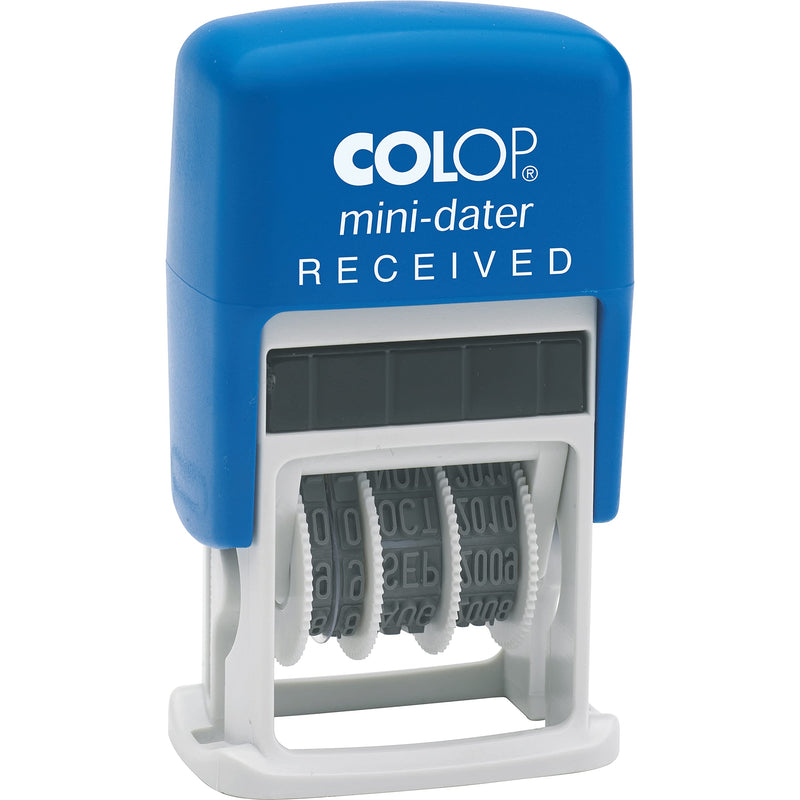 COLOP S160/L1 Received Mini Dater Stamp - Blue/Red | 105241 | 2 Colour Office Date Stamp