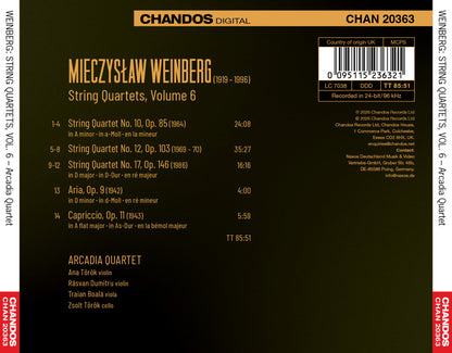 Weinberg: String Quartets Nos. 10, 12 and 17 - Volume 6
