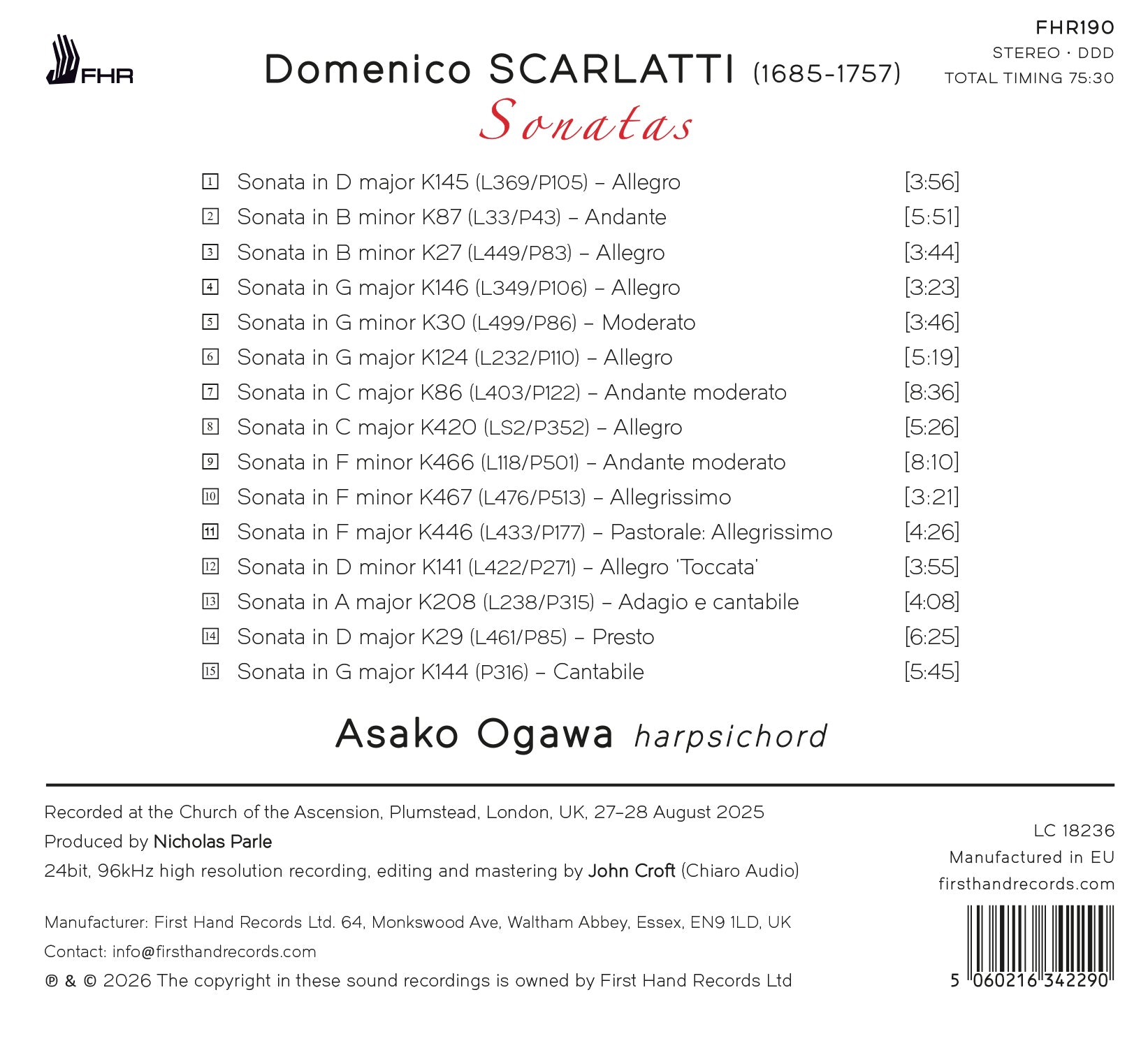 Domenico Scarlatti: Sonatas