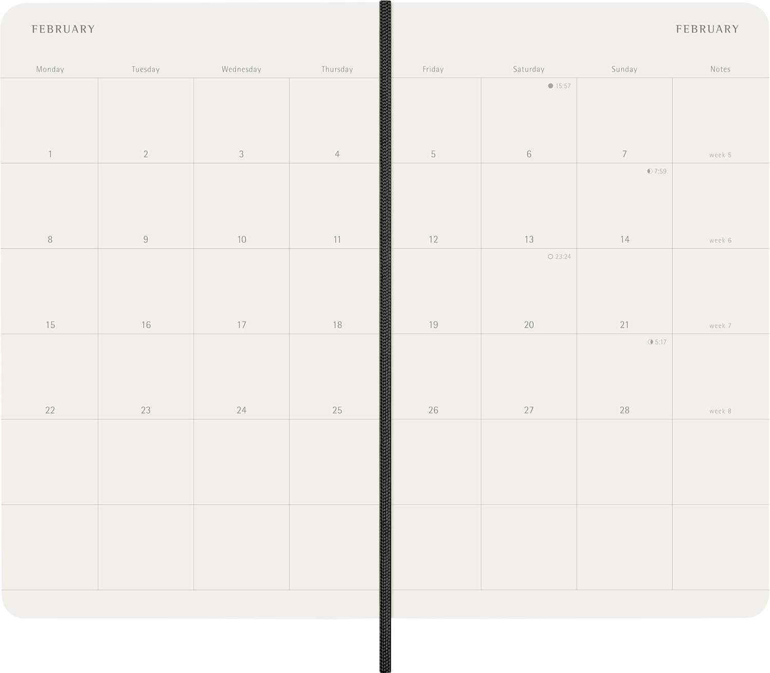 Moleskine Monthly Planner 2027, Soft Cover 12 Month Diary with Elastic Closure, Large 13x21 Cm, Black