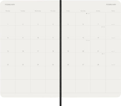 Moleskine Monthly Planner 2027, Soft Cover 12 Month Diary with Elastic Closure, Large 13x21 Cm, Black