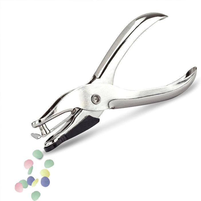Rapesco PF25A001 Single Hole Punch Model 25, 10 Sheet Capacity, Silver