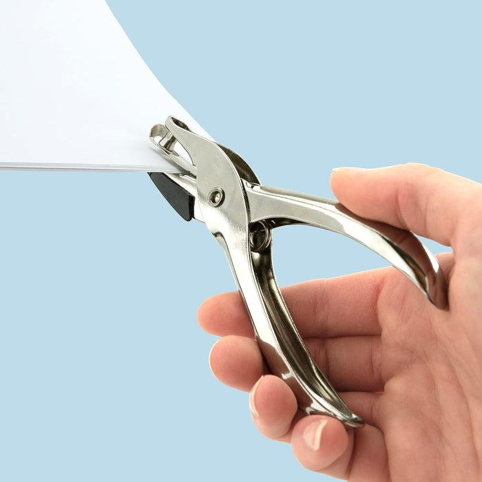 Rapesco PF25A001 Single Hole Punch Model 25, 10 Sheet Capacity, Silver