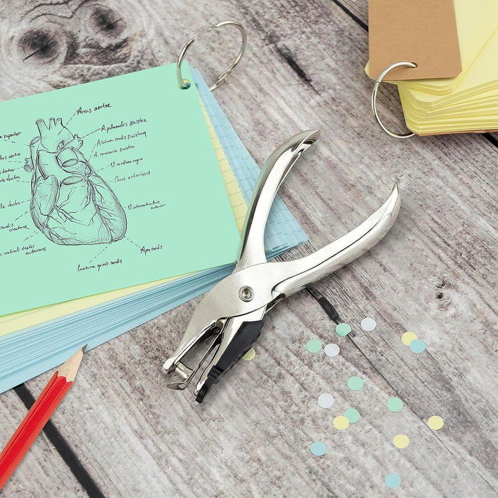 Rapesco PF25A001 Single Hole Punch Model 25, 10 Sheet Capacity, Silver