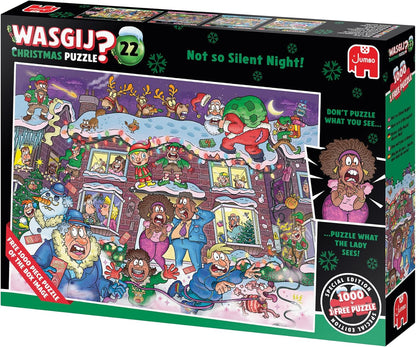 Wasgij Christmas 22, Not So Silent Night! – 2 X 1000 Teile Puzzle Für Erwachsene & Teens – Festliches Denkspiel Puzzle Für Geburtstag & Weihnachten – FSC-zertifizierte Materialien 68 x 49 cm – Jumbo