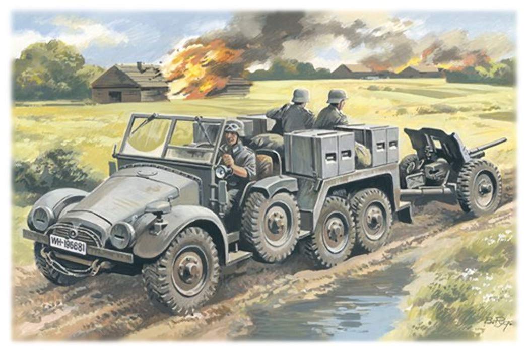 ICM 72461 - Krupp L2H143 Kfz.69 con Cannone anticarro da 37mm. Pak 36 - Germania 2°GM, Scala: 1:72
