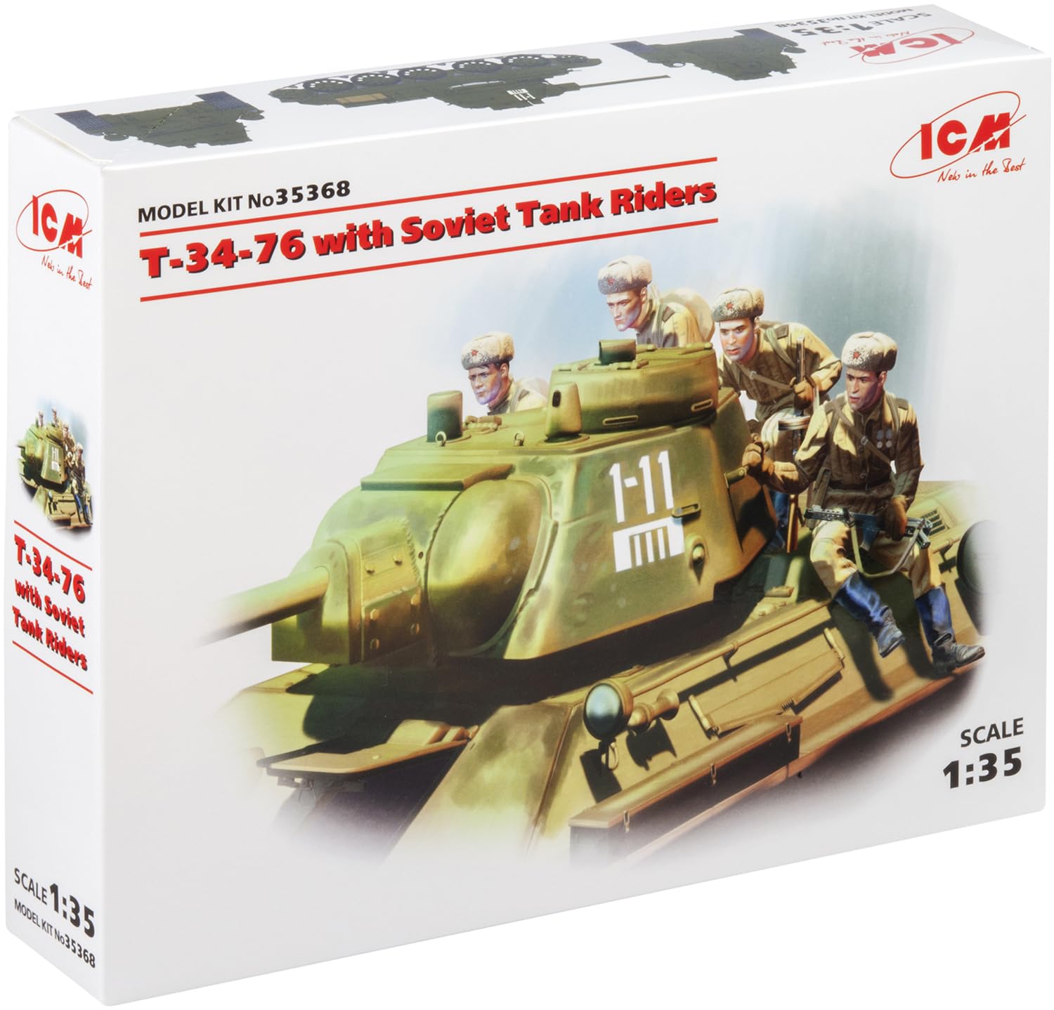 ICM 35368 Modellino di t 34 – 76 with Soviet Tank Riders
