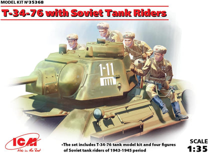 ICM 35368 Modellino di t 34 – 76 with Soviet Tank Riders