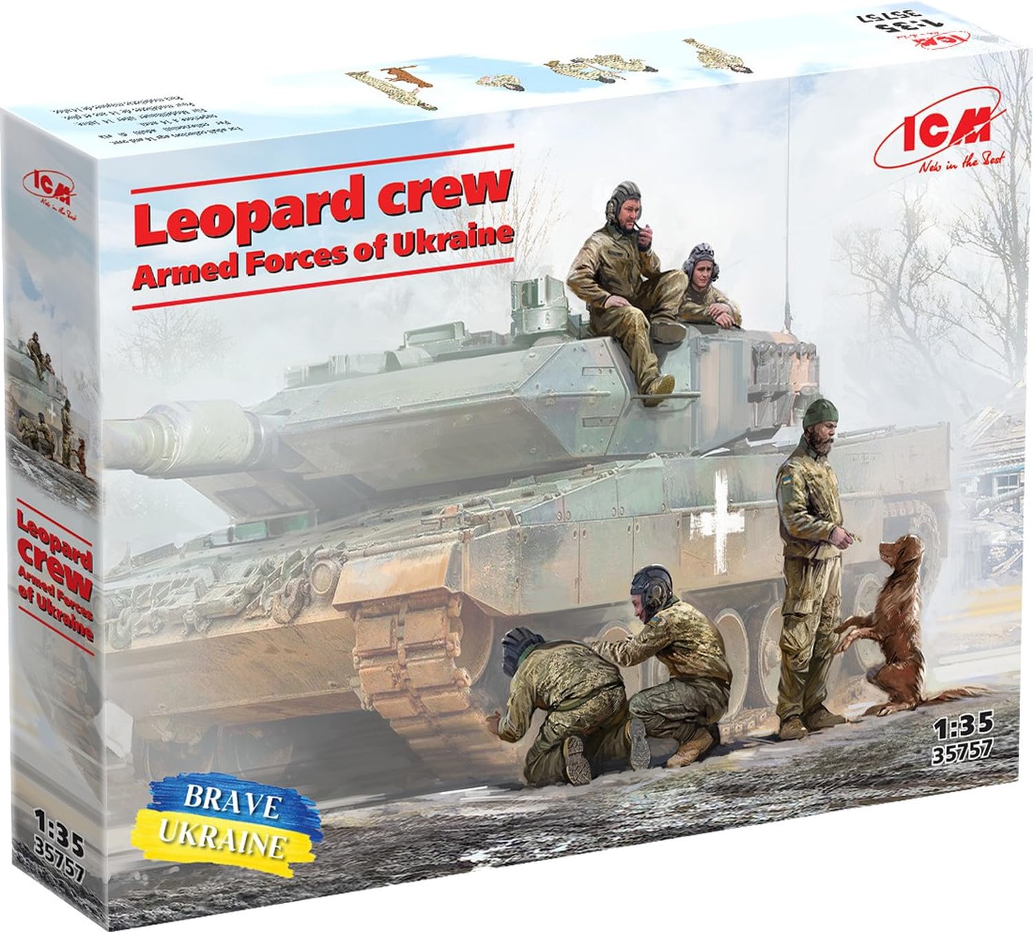 ICM - Leopard 2 Crew Of The Armed Forces Of Ucrainemockup Figura Leopard 2 Crew Of The Armed Forces Of Ucraina |icm|35757| 1:35 Modello Carro Promo Figura in miniatura