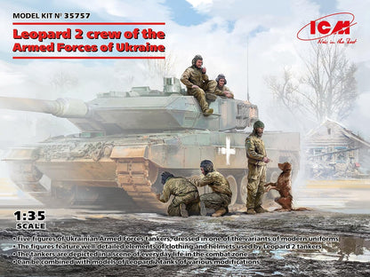 ICM - Leopard 2 Crew Of The Armed Forces Of Ucrainemockup Figura Leopard 2 Crew Of The Armed Forces Of Ucraina |icm|35757| 1:35 Modello Carro Promo Figura in miniatura