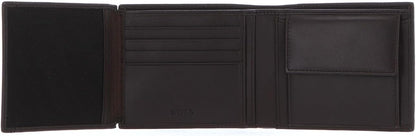 HUGO BOSS Classic Smooth Wallet, Brown, RFID Protected, Leather, Bi-Fold, 8 Card Slots, 16 Compartments, Men's Adult Wallet