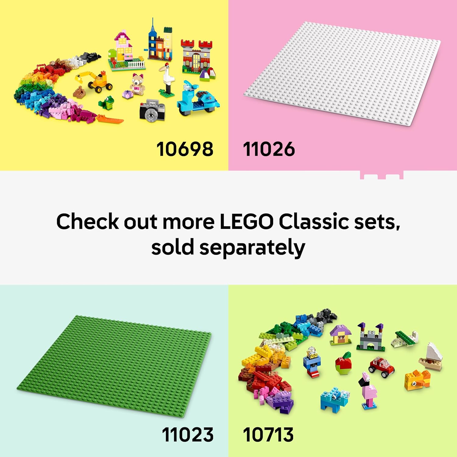 LEGO Classic Creative Colourful Bricks Set - Fine Motor Skills Toy - Build Animals, Dinosaur Figures and Vehicles incl. Plane & Car - Birthday Gift for 5+ Year Old Boys & Girls - 11045