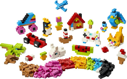 LEGO Classic Creative Colourful Bricks Set - Fine Motor Skills Toy - Build Animals, Dinosaur Figures and Vehicles incl. Plane & Car - Birthday Gift for 5+ Year Old Boys & Girls - 11045