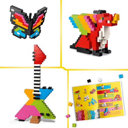 LEGO Classic Creative Colourful Bricks Set - Fine Motor Skills Toy - Build Animals, Dinosaur Figures and Vehicles incl. Plane & Car - Birthday Gift for 5+ Year Old Boys & Girls - 11045