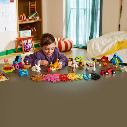 LEGO Classic Creative Colourful Bricks Set - Fine Motor Skills Toy - Build Animals, Dinosaur Figures and Vehicles incl. Plane & Car - Birthday Gift for 5+ Year Old Boys & Girls - 11045
