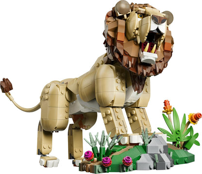 LEGO Creator 3 in 1 Wild Animals: Majestic Lion Toy - Animal Figure Transforms into a Lioness or 2 Cubs - DIY Kids' Room Decor - Birthday Gift for 9+ Year Old Girls & Boys - 31386