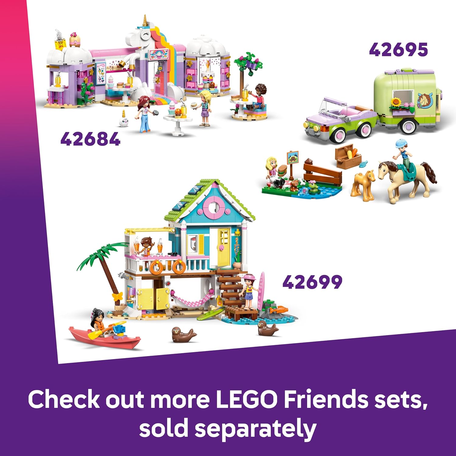 LEGO Friends Fun Water Park Day - Miniature Toy Set w/Slide, 2 Mini Dolls, 4 Animal Figures & Pet Accessories - Birthday Gift Idea for 6+ Year Old Girls - 42676