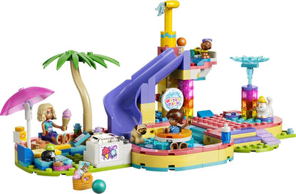 LEGO Friends Fun Water Park Day - Miniature Toy Set w/Slide, 2 Mini Dolls, 4 Animal Figures & Pet Accessories - Birthday Gift Idea for 6+ Year Old Girls - 42676