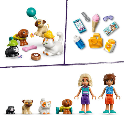 LEGO Friends Leuke Dag in het Waterpark Bouwpakket voor Kinderen met 4 Speelgoed Dieren Figuren Incl. Churro de Kat, en 2 Poppetjes van Nova en Leo - Cadeau voor Meisjes en Jongens vanaf 6 Jaar 42676