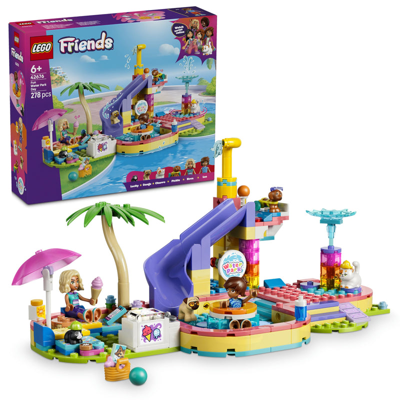 LEGO Friends Leuke Dag in het Waterpark Bouwpakket voor Kinderen met 4 Speelgoed Dieren Figuren Incl. Churro de Kat, en 2 Poppetjes van Nova en Leo - Cadeau voor Meisjes en Jongens vanaf 6 Jaar 42676