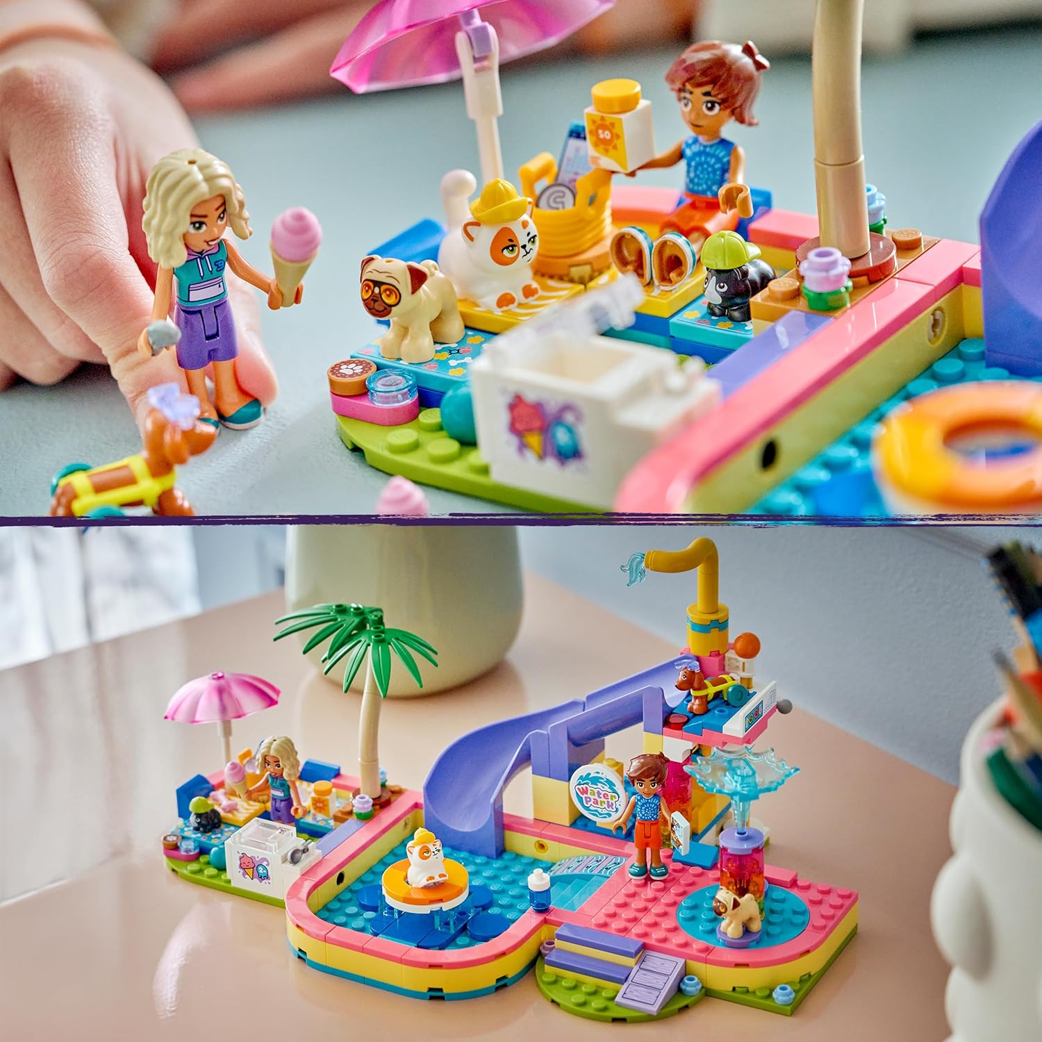 LEGO Friends Leuke Dag in het Waterpark Bouwpakket voor Kinderen met 4 Speelgoed Dieren Figuren Incl. Churro de Kat, en 2 Poppetjes van Nova en Leo - Cadeau voor Meisjes en Jongens vanaf 6 Jaar 42676