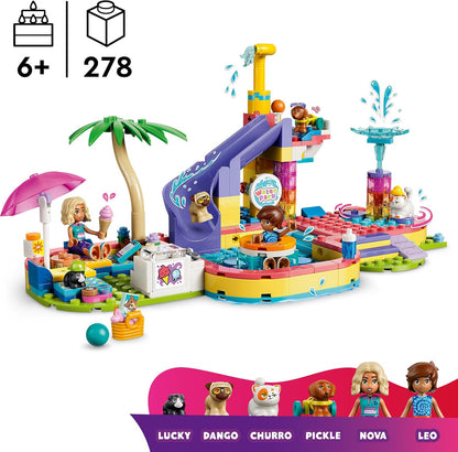 LEGO Friends Leuke Dag in het Waterpark Bouwpakket voor Kinderen met 4 Speelgoed Dieren Figuren Incl. Churro de Kat, en 2 Poppetjes van Nova en Leo - Cadeau voor Meisjes en Jongens vanaf 6 Jaar 42676