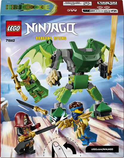 LEGO NINJAGO Lloyd's Dragon Mech Battle Pack - Ninja Toy w/Action Figure, 3 Minifigures & Katanas - Kids' Room Decor - Gift for 6+ Year Old Boys & Dragons Rising Fans - 71862