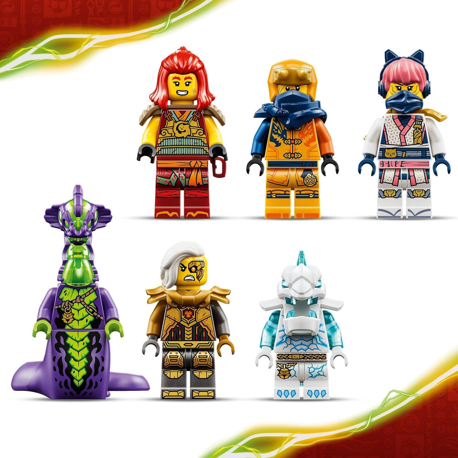 LEGO NINJAGO Wyldfyre's Transforming Dragon Mech Toy - 2in1 Ninja Action Figure w/Empress Beatrix Mech & 6 Minifigures - Birthday Gift for 9+ Year Old Boys & Fans - 71868