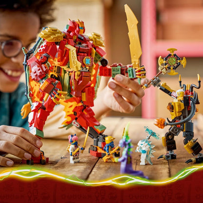 LEGO NINJAGO Wyldfyre's Transforming Dragon Mech Toy - 2in1 Ninja Action Figure w/Empress Beatrix Mech & 6 Minifigures - Birthday Gift for 9+ Year Old Boys & Fans - 71868