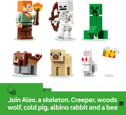 LEGO Minecraft First Night Adventure - Interactive Toy w/ 7 Figures incl. Alex, Creeper, Skeleton & Woods Wolf - Gaming Gift for 8+ Year Old Boys & Girls - 21593