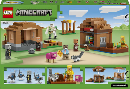 LEGO Minecraft Evoker Village Attack Toy - House Model w/Garden, 11 Figures incl. Mason & Iron Golem - Kids' Room Decor - Gamer Gift for 9+ Year Old Boys, Girls & Fans - 21596
