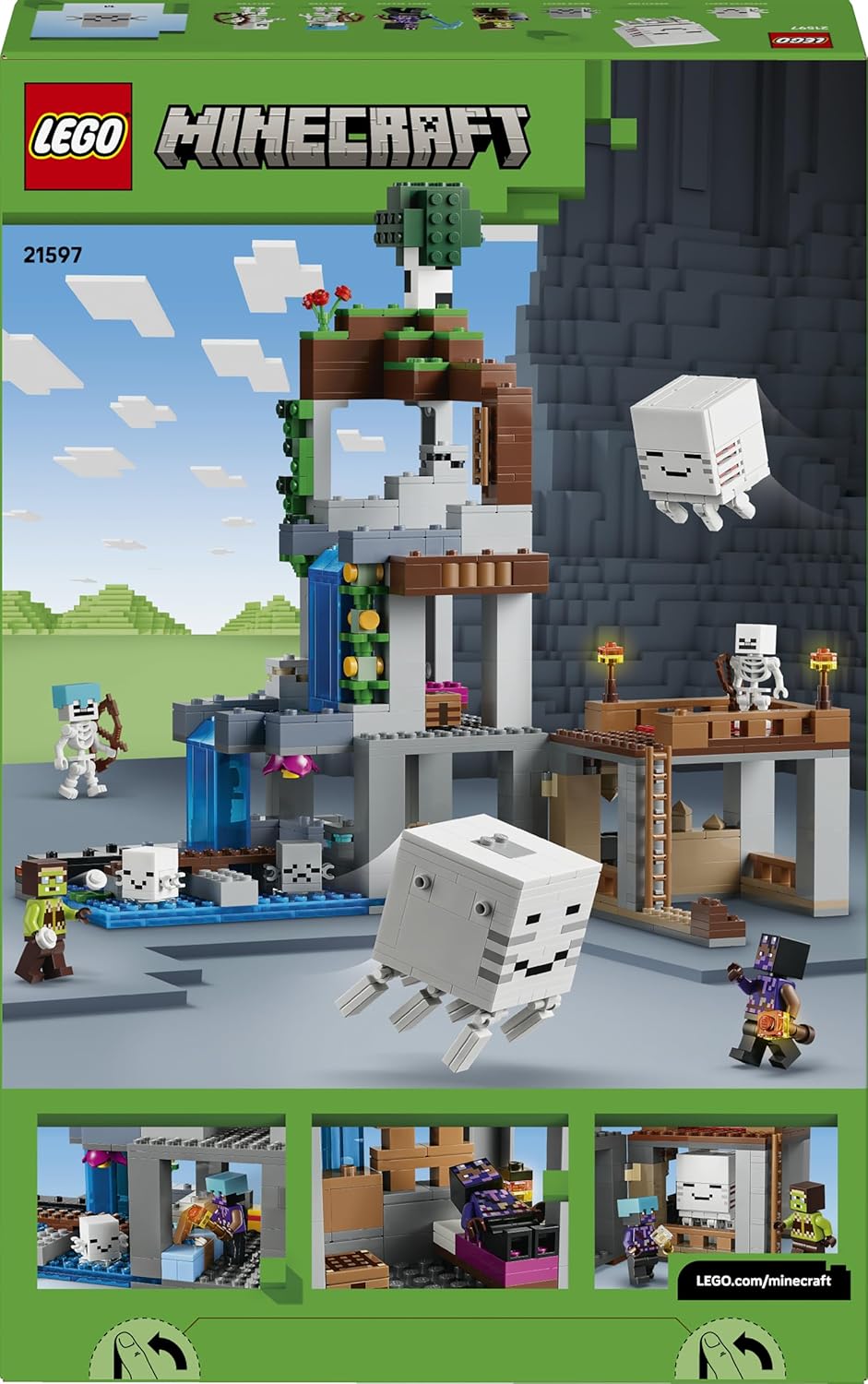 LEGO Minecraft Ghast Station Toy - 8 Figures incl. 2 Skeletons & 4 Ghasts w/Accessories - Kids' Room Decor - Gamer Gift for 9+ Year Old Boys, Girls & Fans - 21597