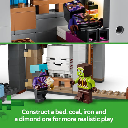 LEGO Minecraft Ghast Station Toy - 8 Figures incl. 2 Skeletons & 4 Ghasts w/Accessories - Kids' Room Decor - Gamer Gift for 9+ Year Old Boys, Girls & Fans - 21597