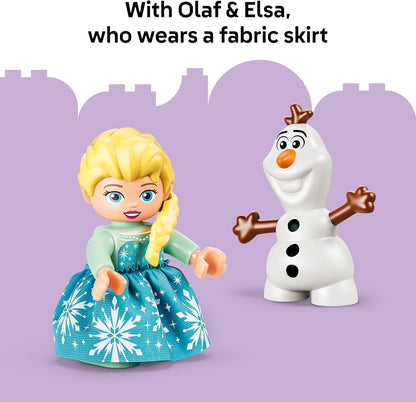 LEGO DUPLO Disney Frozen Creative Box with Elsa and Olaf - Educational Motor Skills Toy for Toddlers - Montessori Set w/ 2 Figures - Gift for 2+ Year Old Girls & Boys - 10462