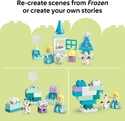 LEGO DUPLO Disney Frozen Creative Box with Elsa and Olaf - Educational Motor Skills Toy for Toddlers - Montessori Set w/ 2 Figures - Gift for 2+ Year Old Girls & Boys - 10462