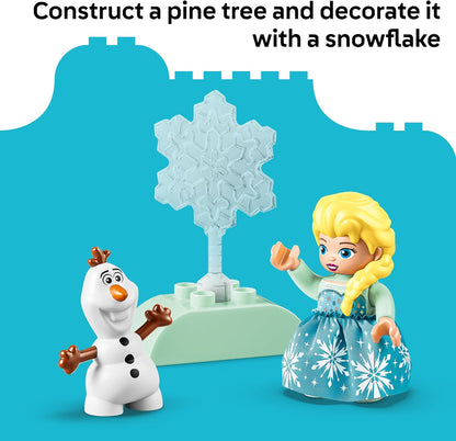 LEGO DUPLO Disney Frozen Creative Box with Elsa and Olaf - Educational Motor Skills Toy for Toddlers - Montessori Set w/ 2 Figures - Gift for 2+ Year Old Girls & Boys - 10462